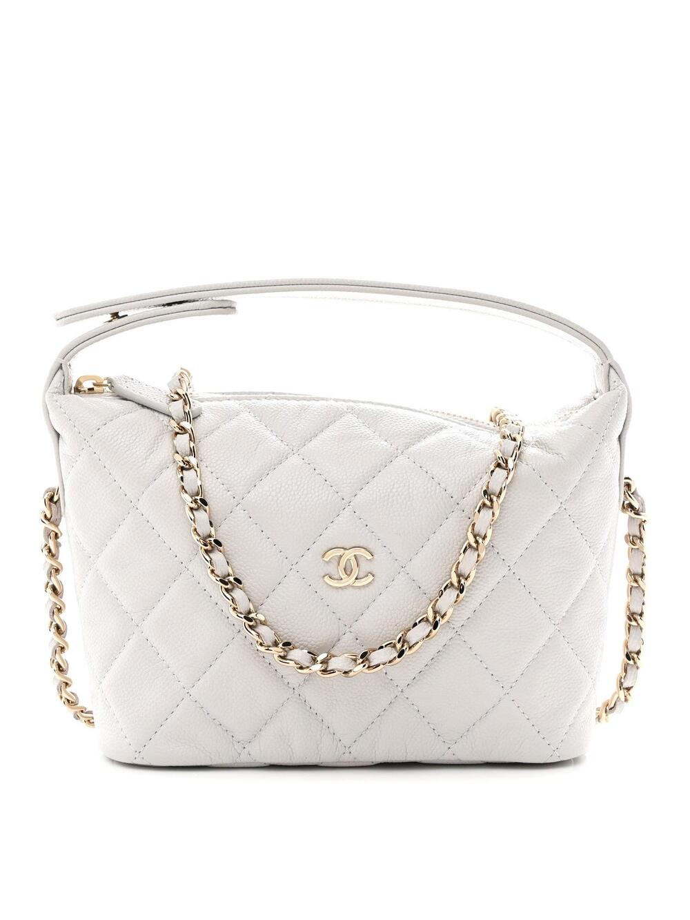 Chanel Shiny Caviar Quilted Hobo Clutch #301027C50B
